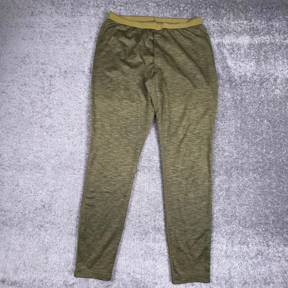 REI Mens Large Base Layer Bottoms Olive Green Heathered Thermal Leggings USA